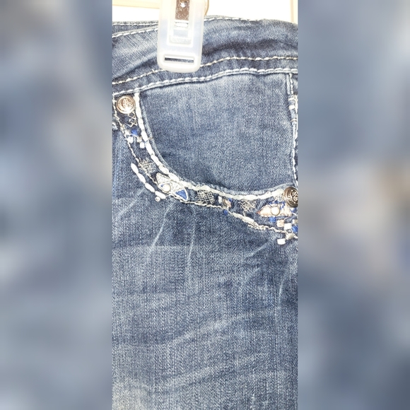 Grace in LA Aztec Print Denim Bootcut Jeans- Size 31 - Picture 7 of 11